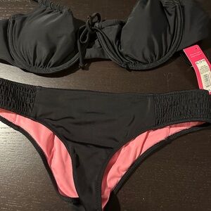 Black and Pink Women's Bikini Set